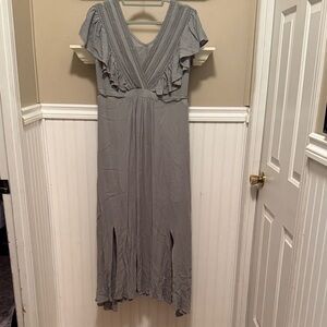 Baltic Born Elegant Gray/Sage Green Maxi Dress